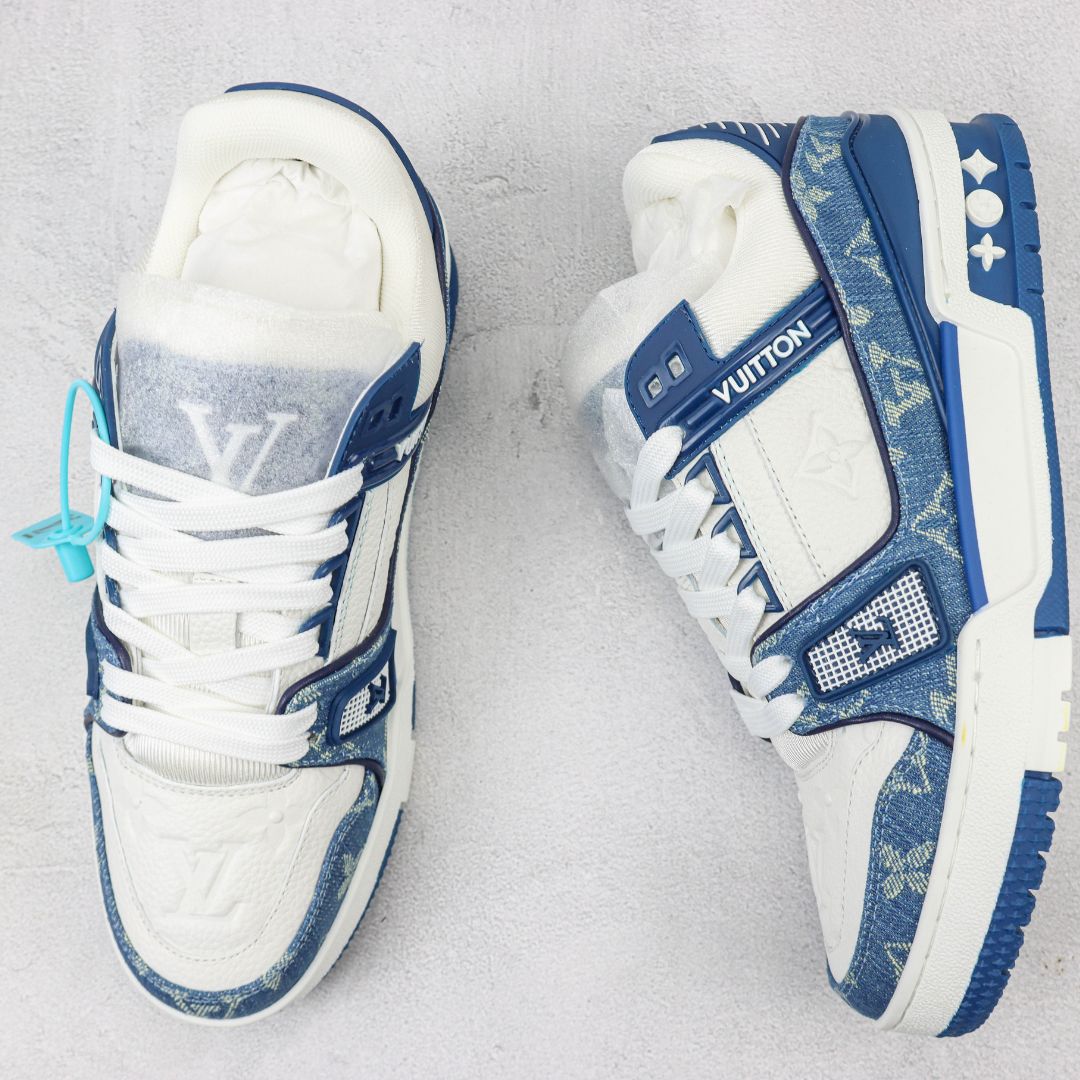 LV Trainer Blue Sneakers