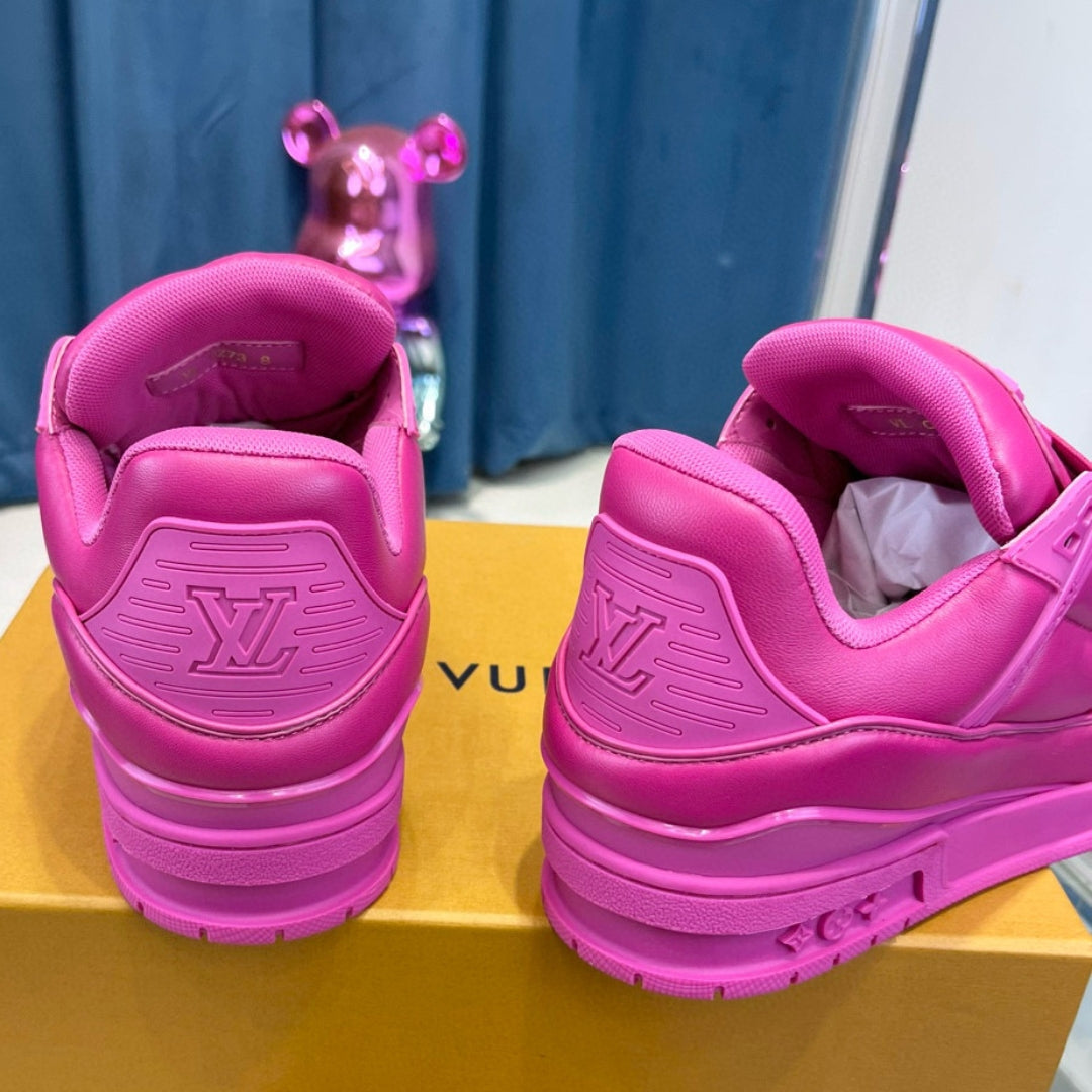 Pink LV Trainer Sneakers