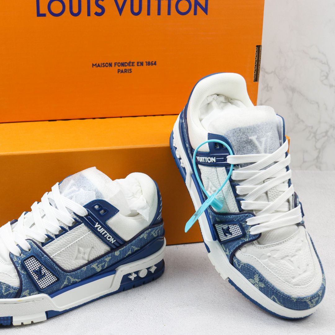LV Trainer Blue Sneakers
