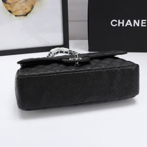 CHN Classic Bag Black with silver details 25cm