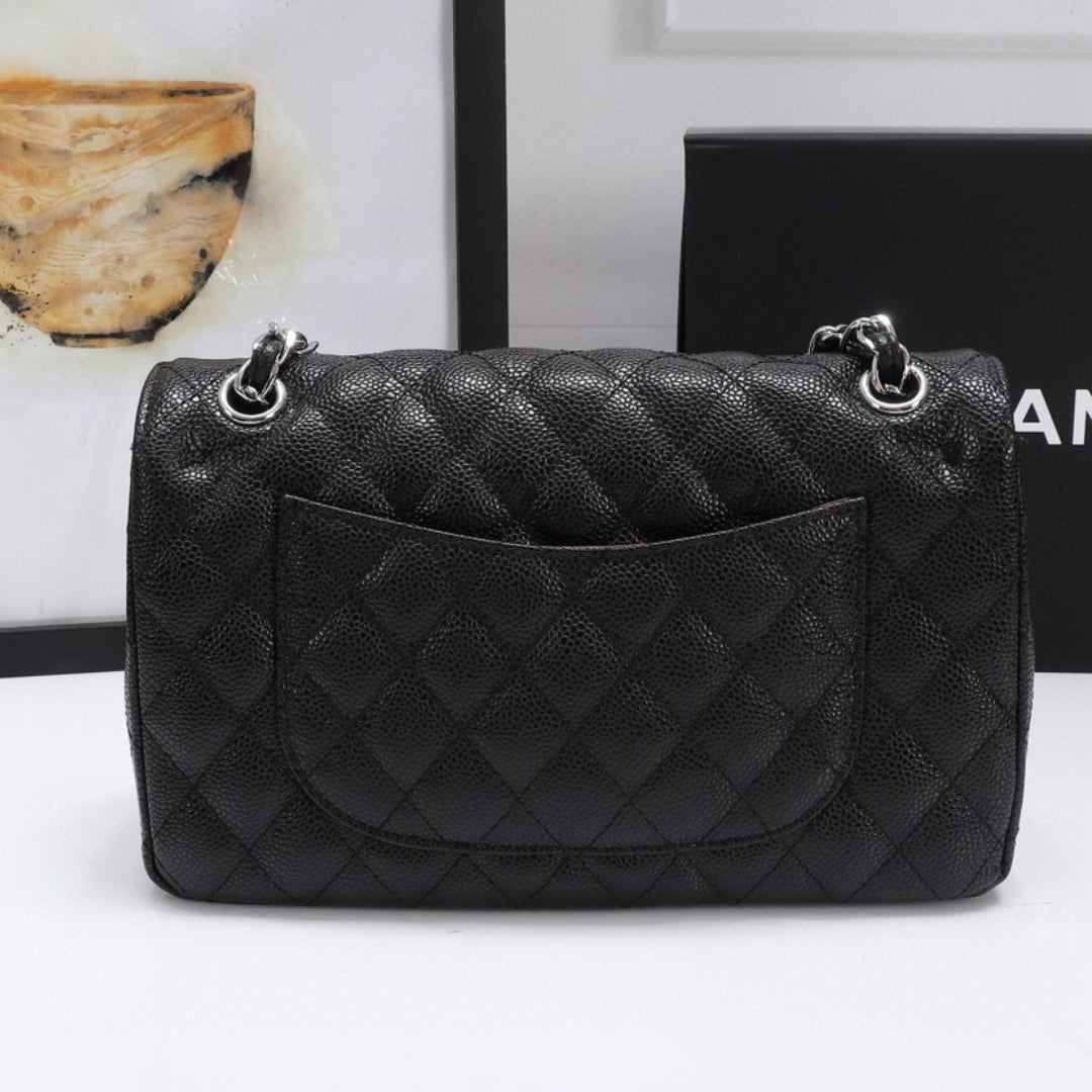 CHN Classic Bag Black with silver details 25cm