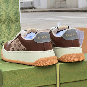 GG Screener Trainer Canvas and Brown Tennis Shoes