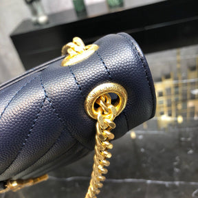 YSL Medium Envelope Shoulder Bag Blue 24cm