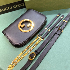 Medium black GG Blondie bag 28cm