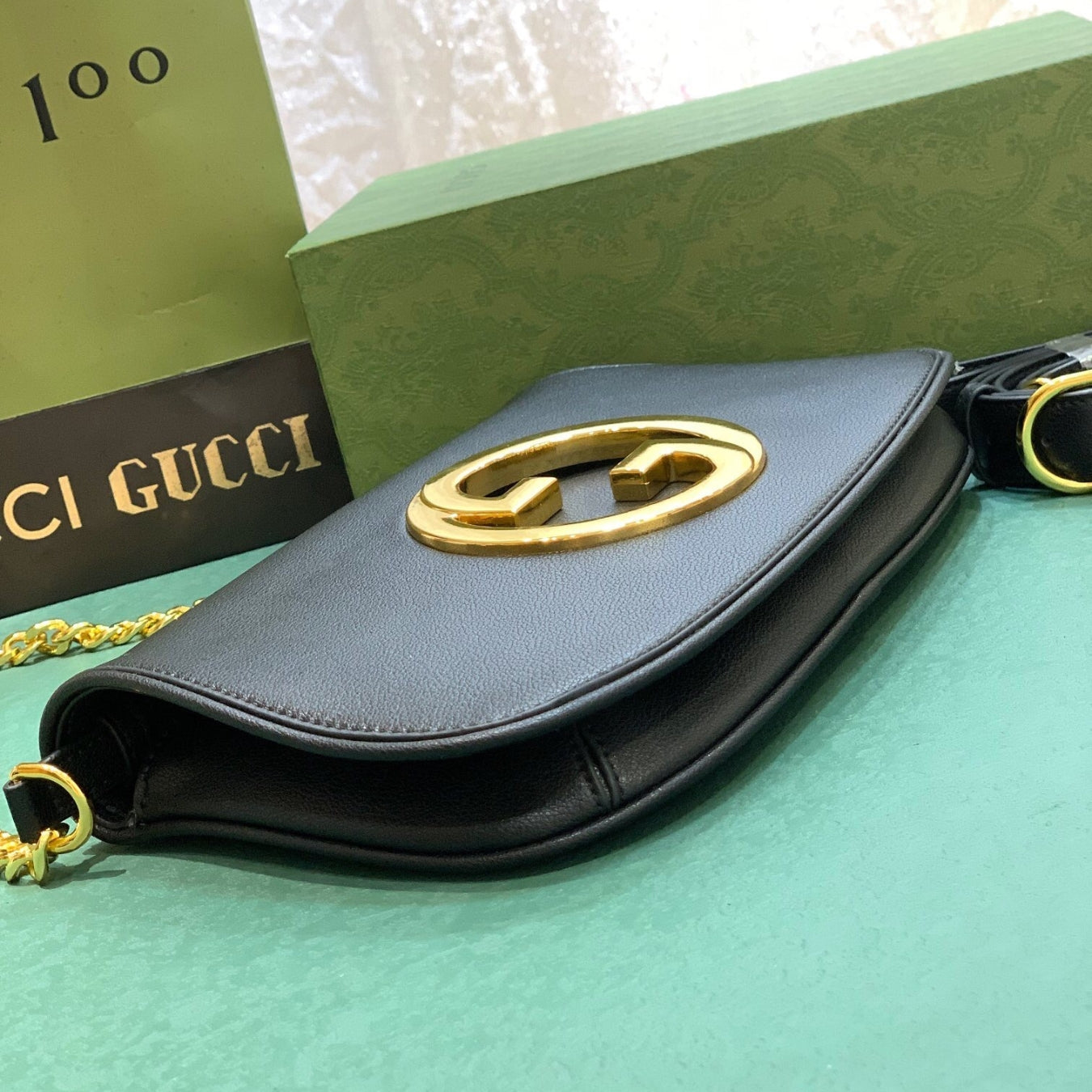 Medium black GG Blondie bag 28cm