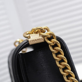 CHN Boy Bag Black with Gold 25cm