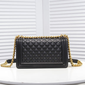 CHN Boy Bag Black with Gold 25cm