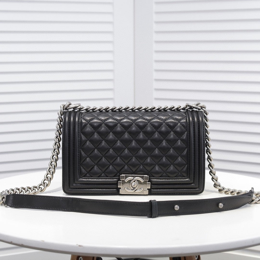 CHN Boy Black and Silver Bag 25cm
