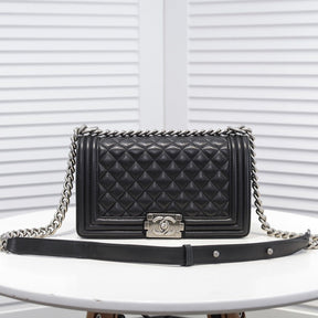 CHN Boy Black and Silver Bag 25cm