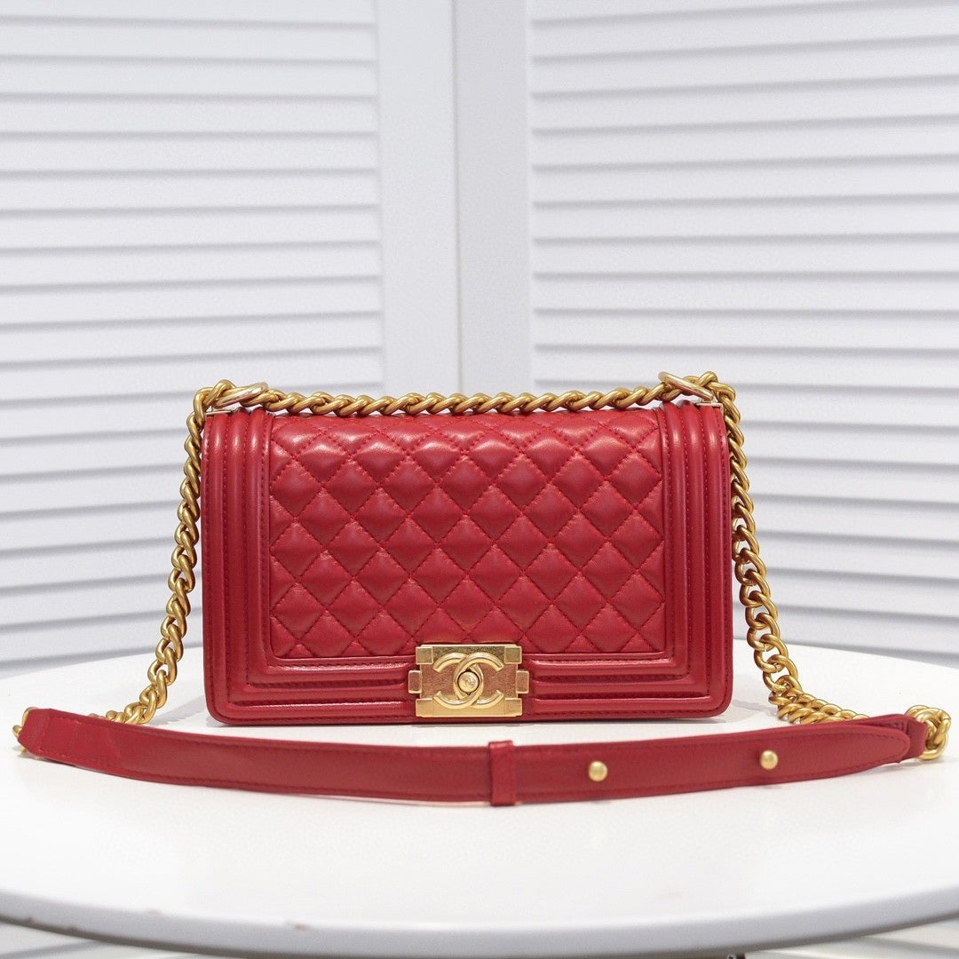 CHN Boy Bag Red with Gold 25cm