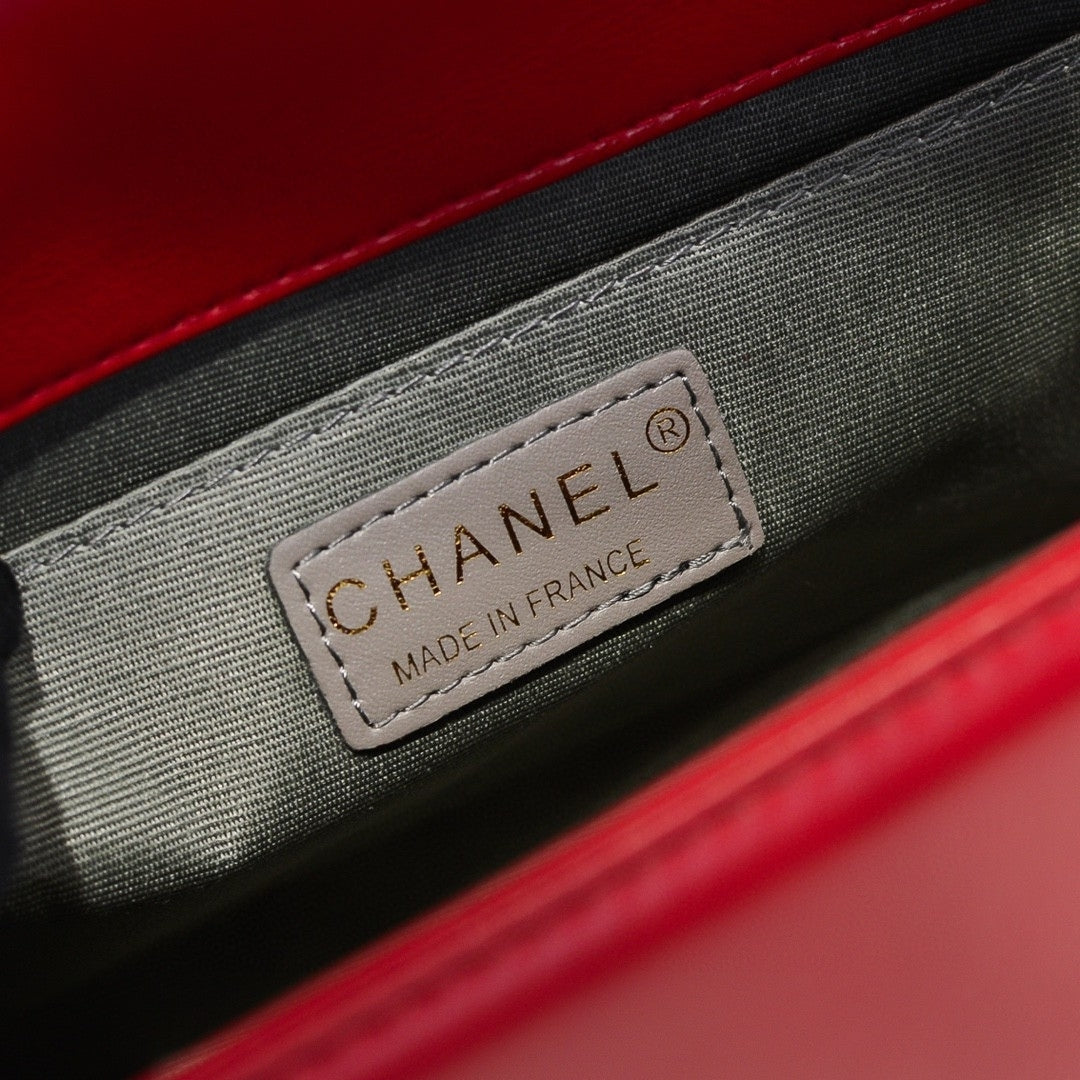 CHN Boy Bag Red with Gold 25cm