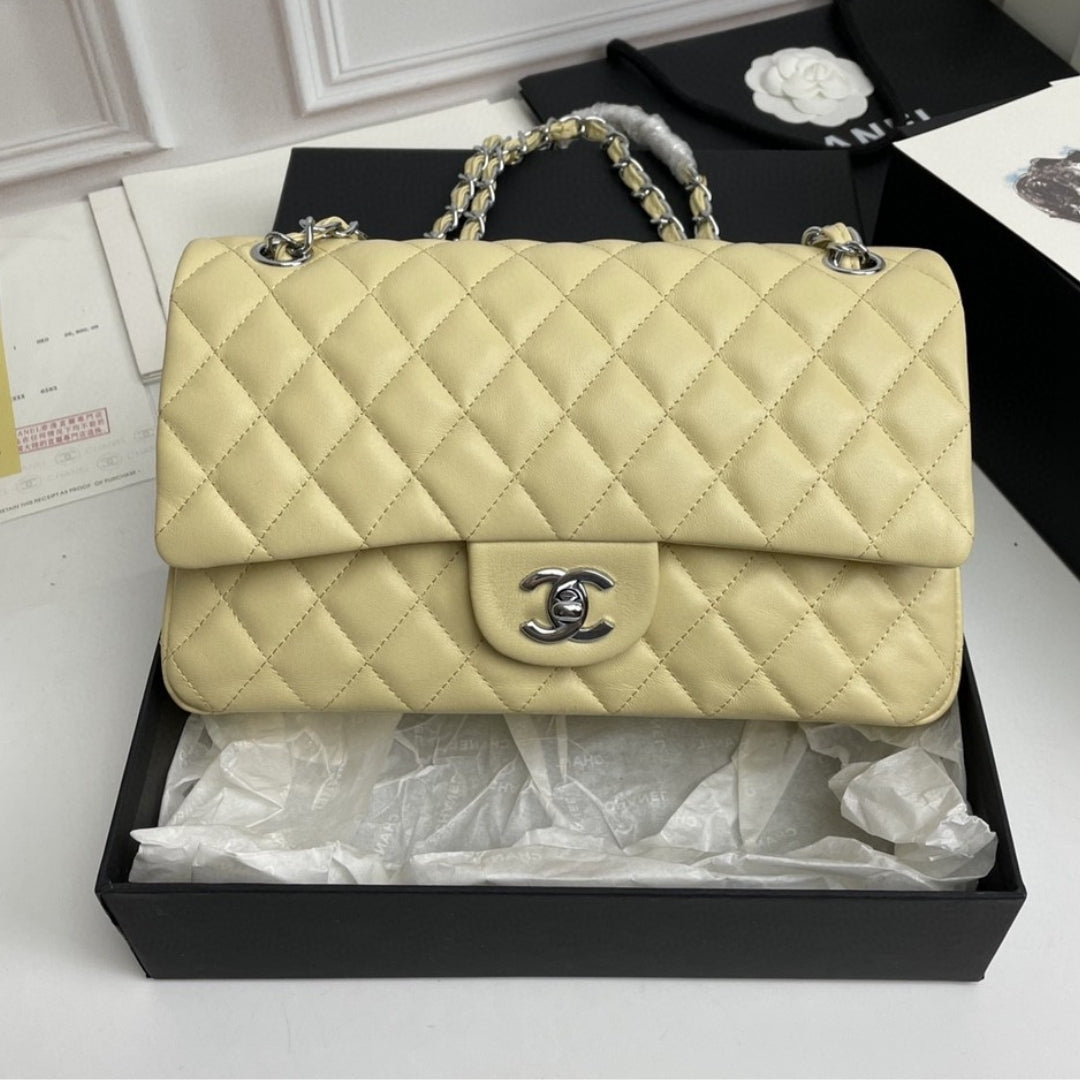 CHN Classic Light Yellow and Silver Bag 25cm