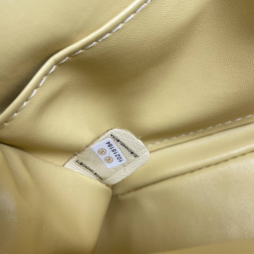CHN Classic Light Yellow and Silver Bag 25cm