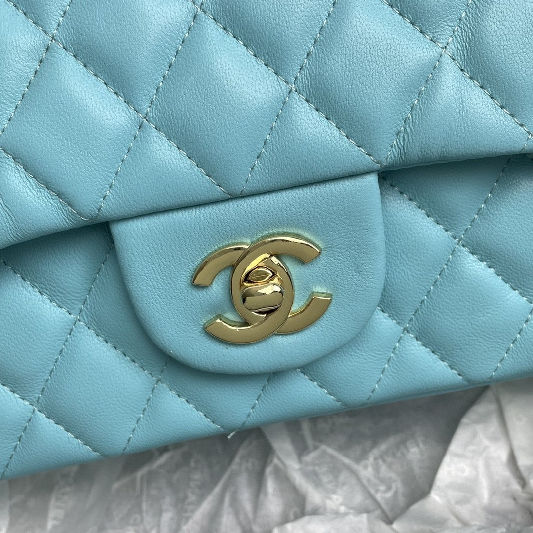 CHN Classic Bag Light Blue with Gold 25cm