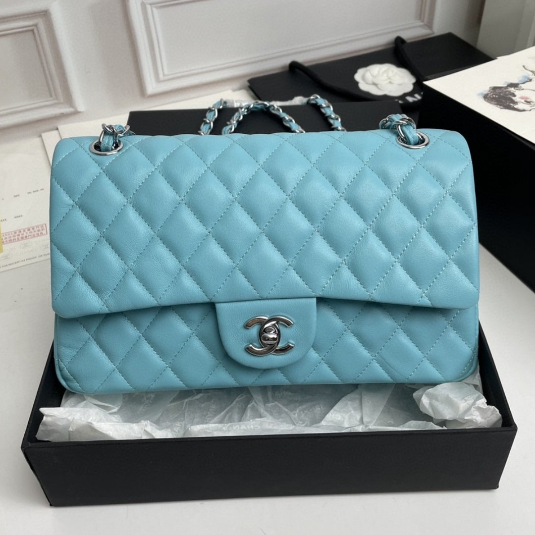 CHN Classic Bag Light Blue with Silver 25cm