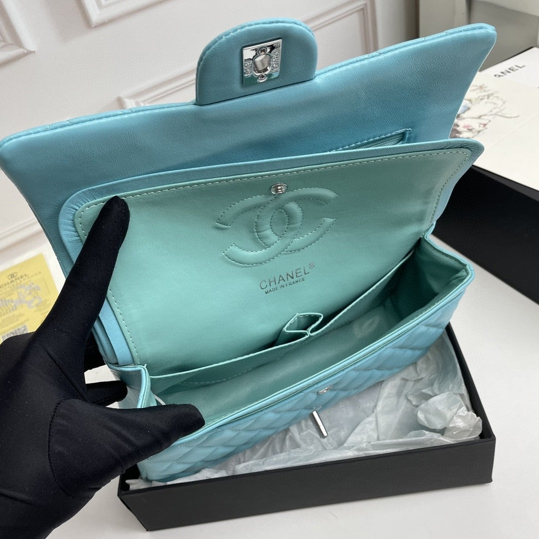 CHN Classic Bag Light Blue with Silver 25cm