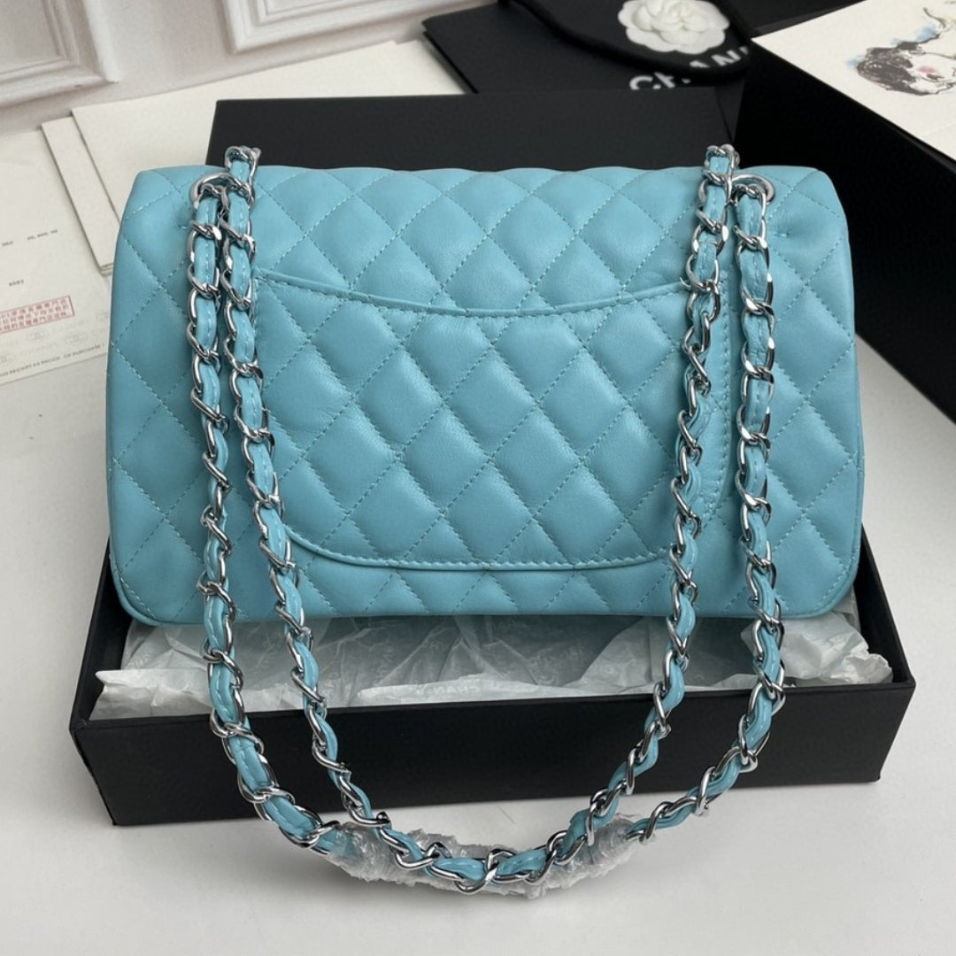 CHN Classic Bag Light Blue with Silver 25cm