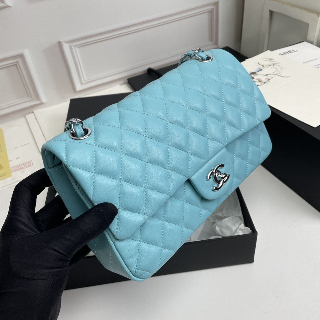 CHN Classic Bag Light Blue with Silver 25cm