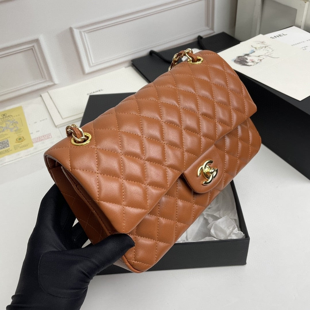 CHN Classic Brown and Gold Bag 25cm