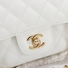 CHN Classic Bag with White and Gold Details 25cm