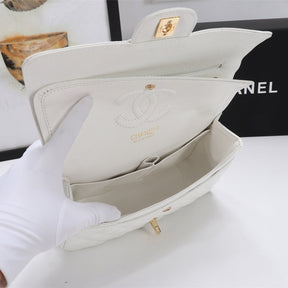 CHN Classic Bag with White and Gold Details 25cm