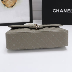 CHN Classic Bag, Military Gray with Gold Details, 25cm
