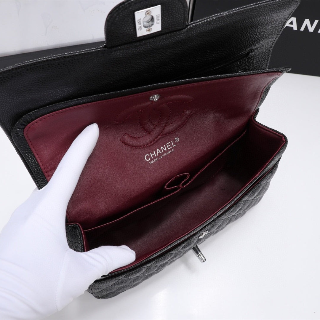 CHN Classic Bag Black with silver details 25cm