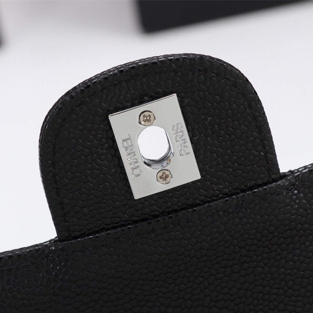 CHN Classic Bag Black with silver details 25cm