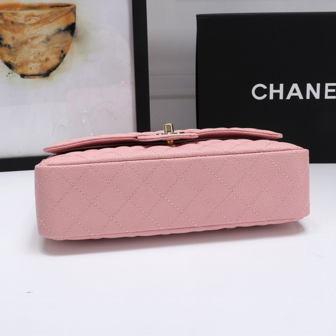 CHN Classic Bag with Pink and Gold Details 25cm