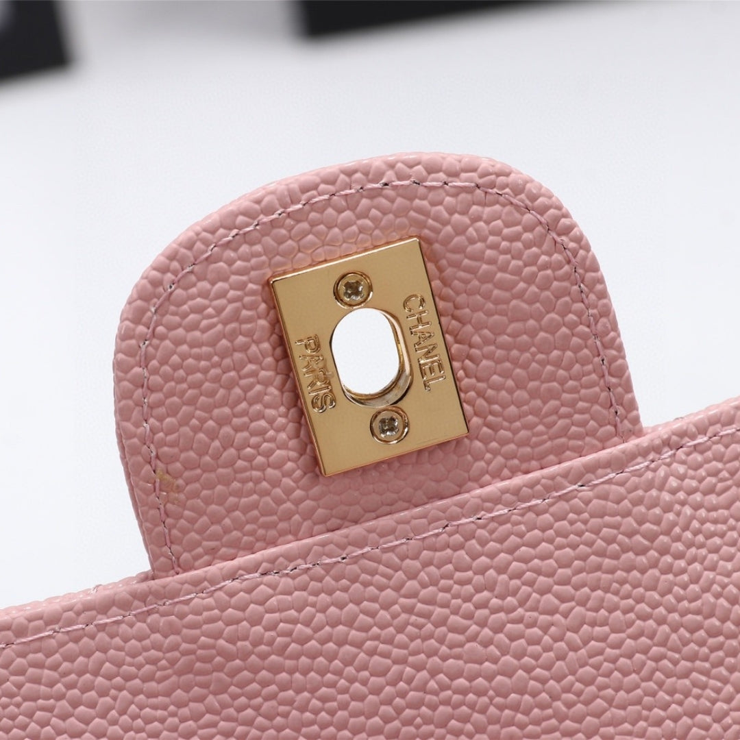 CHN Classic Bag with Pink and Gold Details 25cm