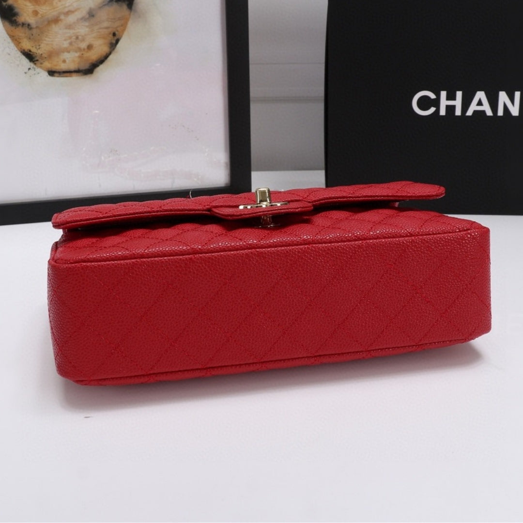CHN Classic Bag with Red and Gold Details 25cm