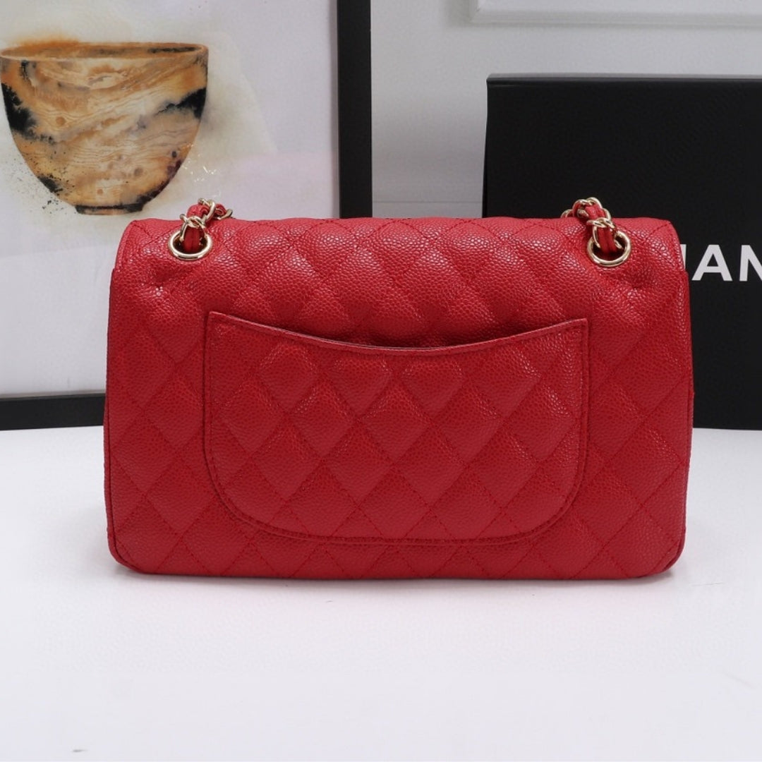 CHN Classic Bag with Red and Gold Details 25cm