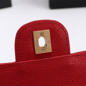 CHN Classic Bag with Red and Gold Details 25cm