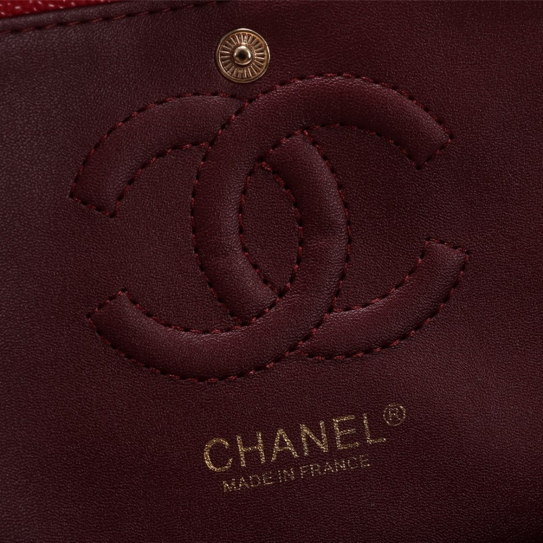 CHN Classic Bag with Red and Gold Details 25cm