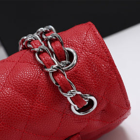 CHN Classic Bag with Red and Silver Details 25cm
