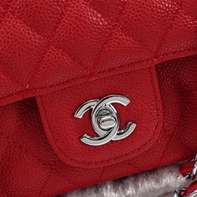 CHN Classic Bag with Red and Silver Details 25cm