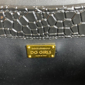 DG Girls Black Crossbody Bag with Details 21cm