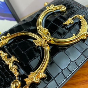DG Girls Black Crossbody Bag with Details 21cm