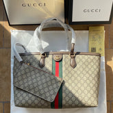 GG Ophidia Tote Media Supreme Beige Green and Red Web Bag