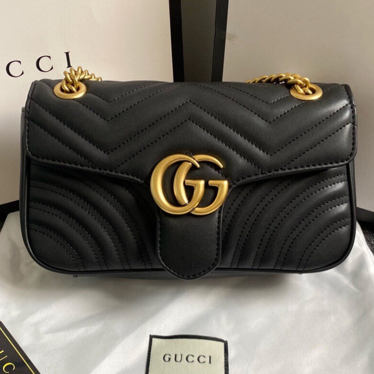 GG Marmont Small Black Bag 26cm