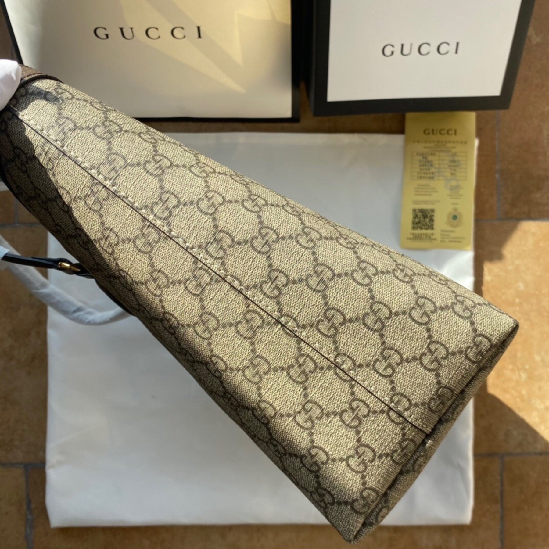 GG Ophidia Tote Media Supreme Beige Green and Red Web Bag