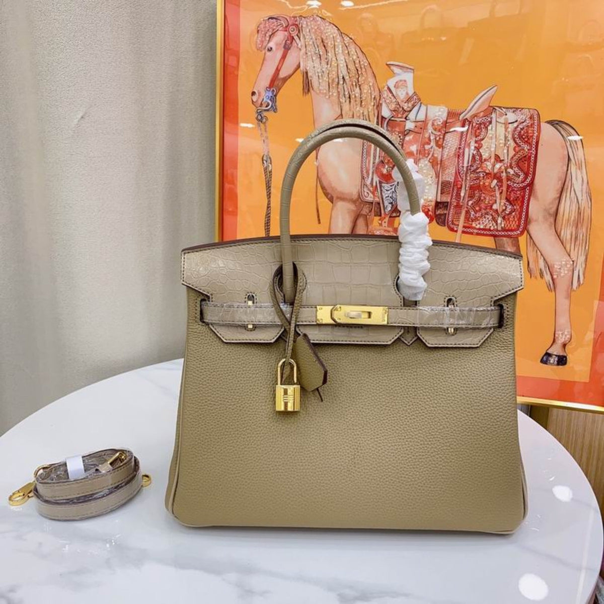 HRMS Birkin Bag Beige I