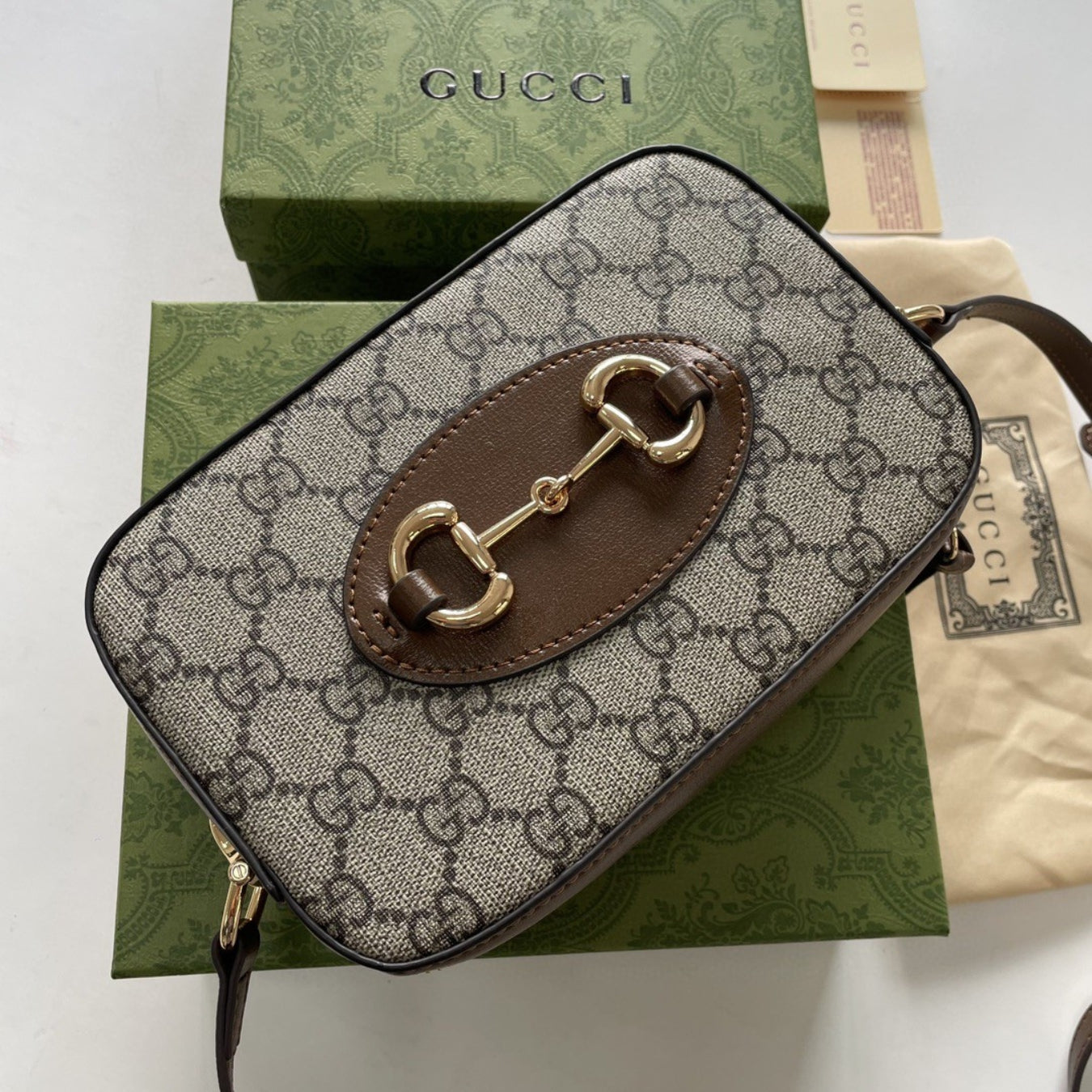 GG Horsebit canvas 1955 shoulder bag, small 20cm