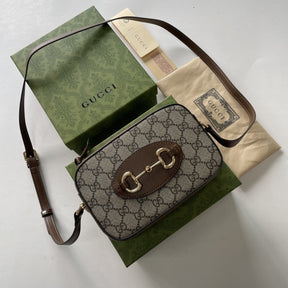 GG Horsebit canvas 1955 shoulder bag, small 20cm