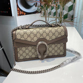 GG Dionysus brown and medium canvas bag 28cm