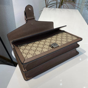 GG Dionysus brown and medium canvas bag 28cm