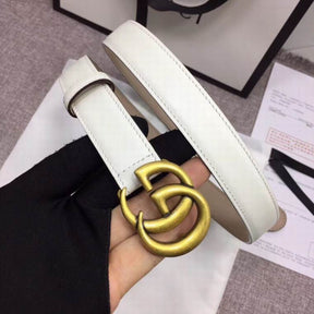 GG White Belt with Gold 2.5cm wide