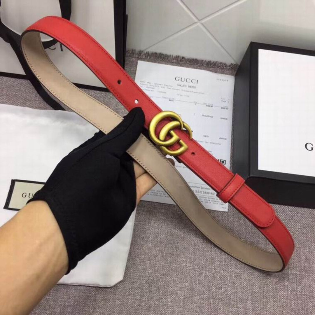 GG Red Belt with Gold 2.5cm wide
