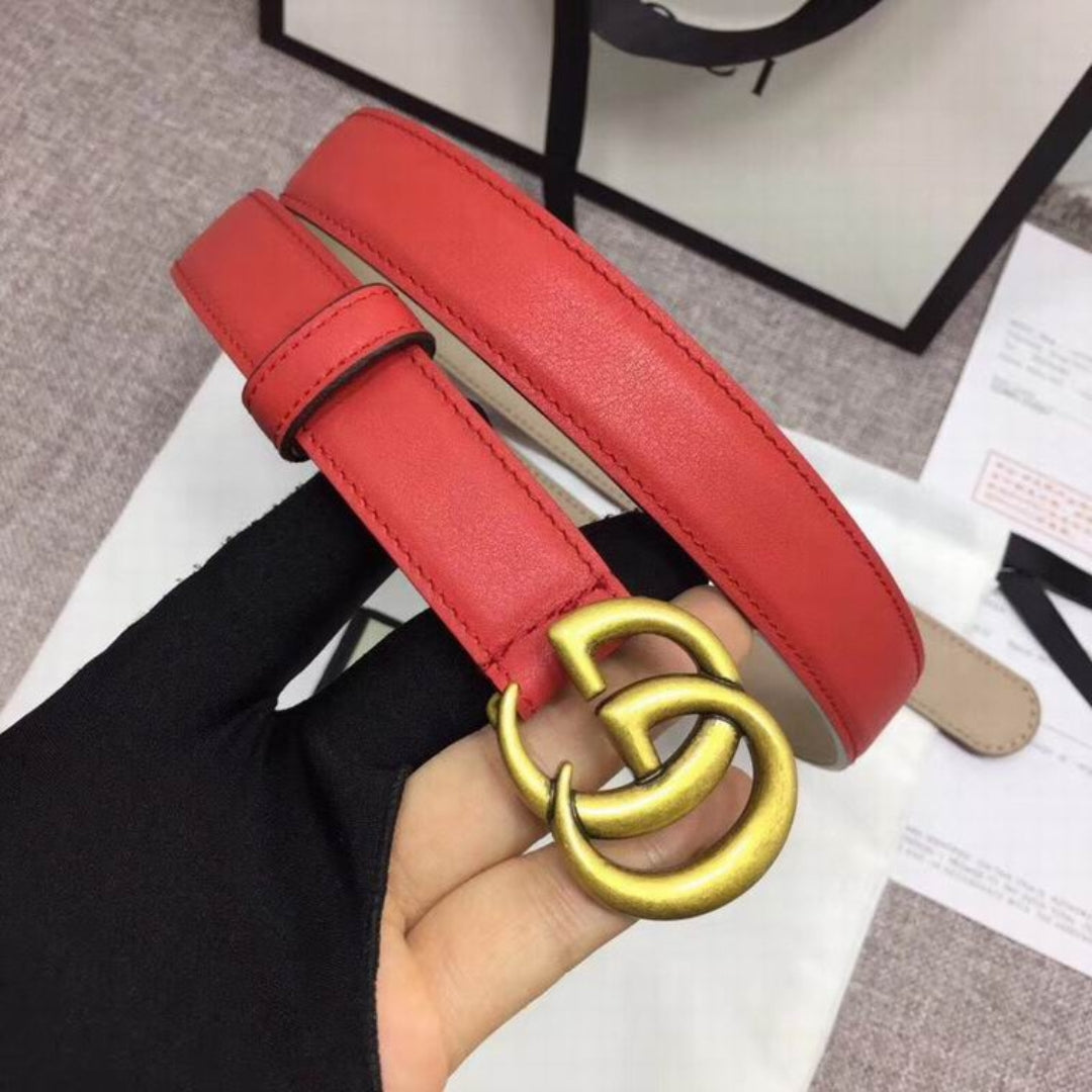 GG Red Belt with Gold 2.5cm wide