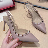 VLT Beige Leather Pump with Side Details, 9cm Heel